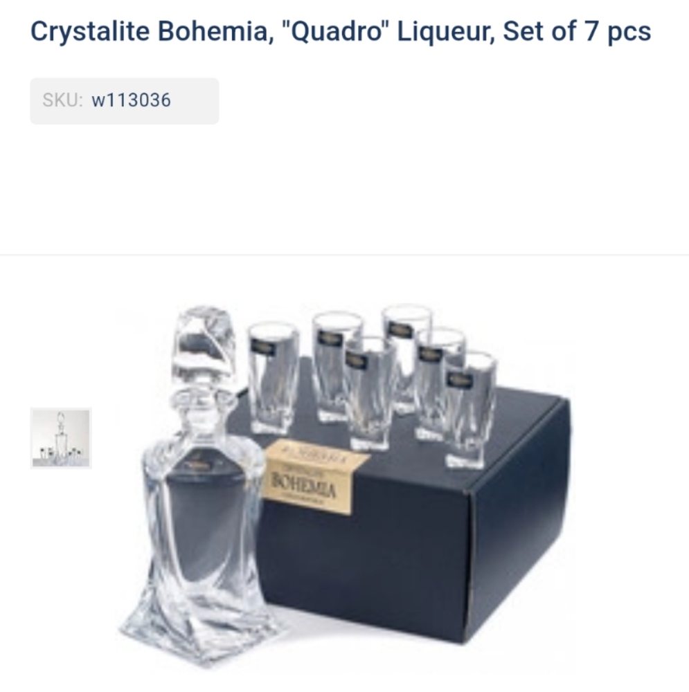 Crystalite Bohemia Quadro Liqueur Set